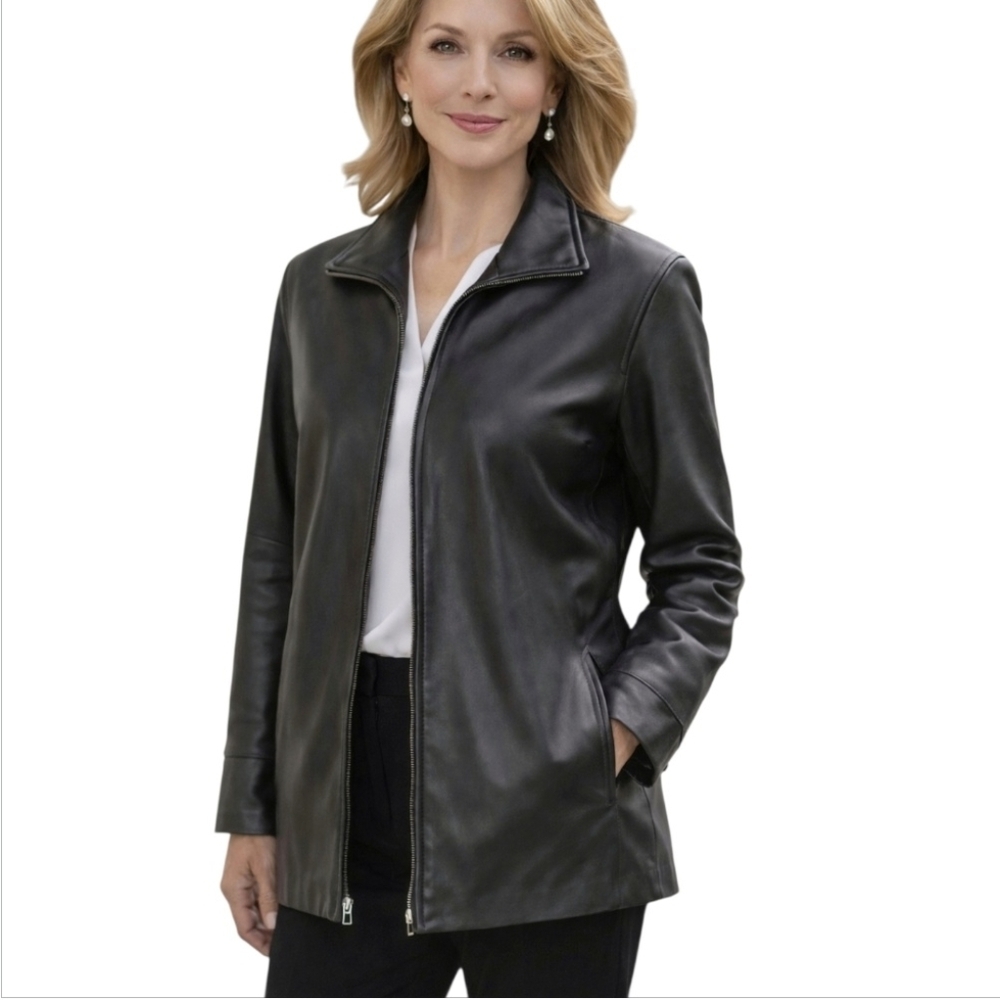 TIBOR Vintage Black Genuine Leather Jacket with Insulated Lining 90s Luxury  S